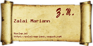 Zalai Mariann névjegykártya